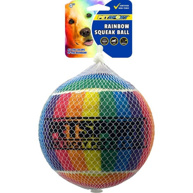 PetSport Rainbow Squeak Ball 4