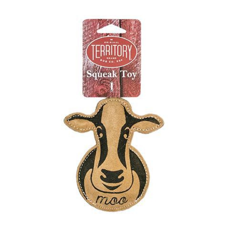 Territory Leather Cow w/ Squeaker 6