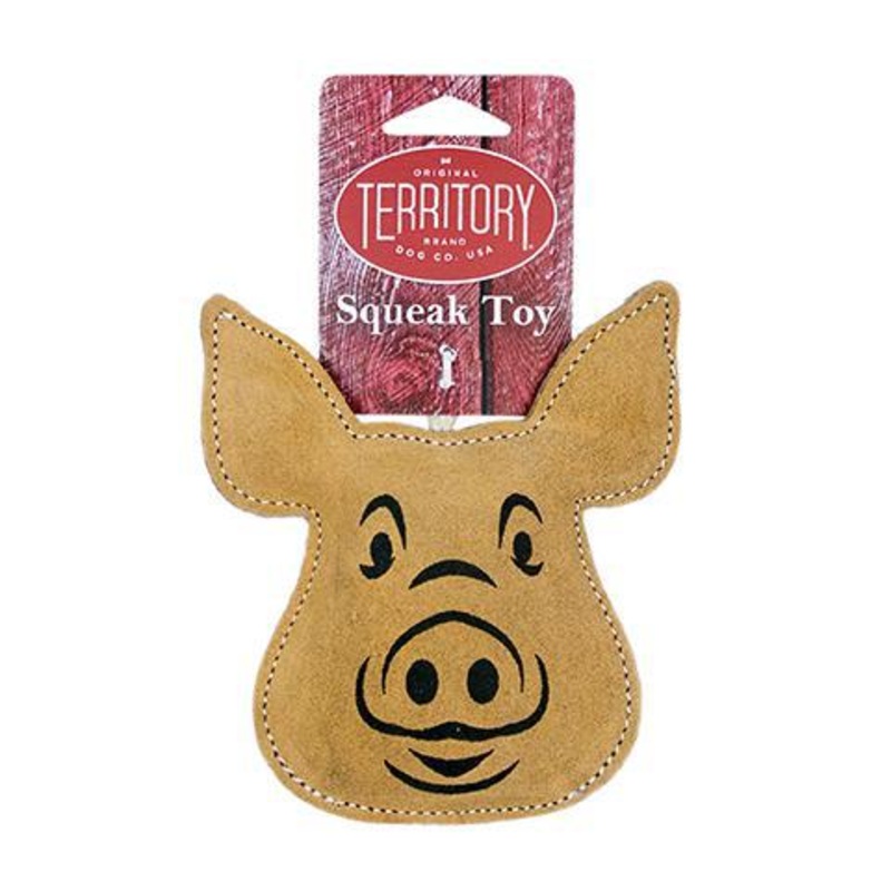 Territory Leather Pig w/ Squeaker 6.5