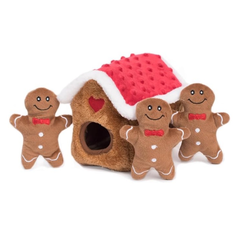 Zippy Paws Holiday Burrow – Gingerbread House