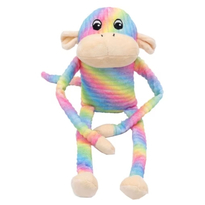 Zippy Paws Spencer the Crinkle Monkey Rainbow LG