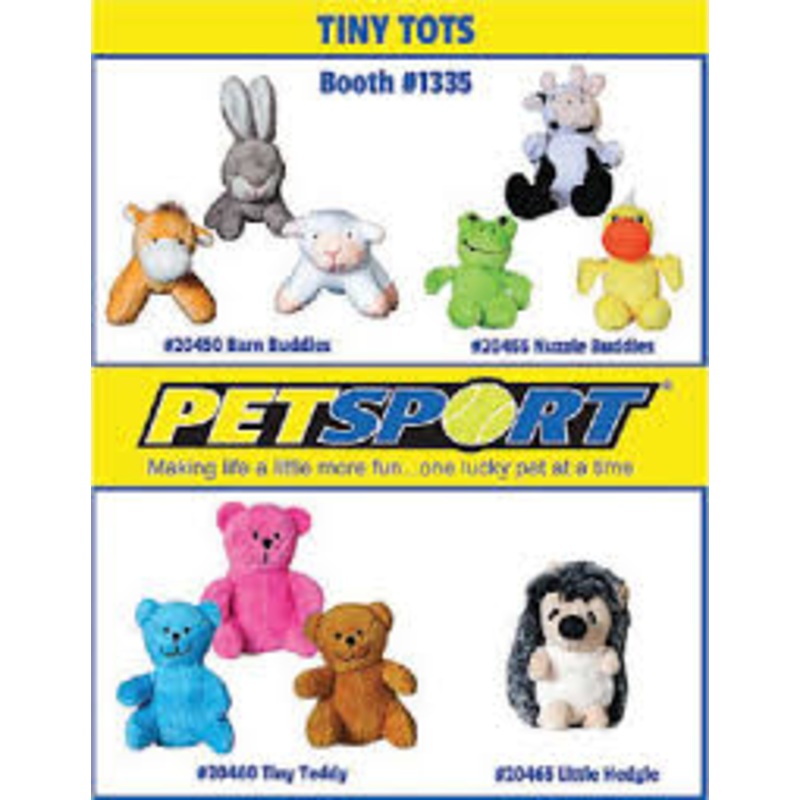 Tiny Tots Dog Toys|Cow|Frog|Teddy|Horse|Bunny|Lamb|Duck|Little Hedgie|Walter Warthog|Tina Turtle
