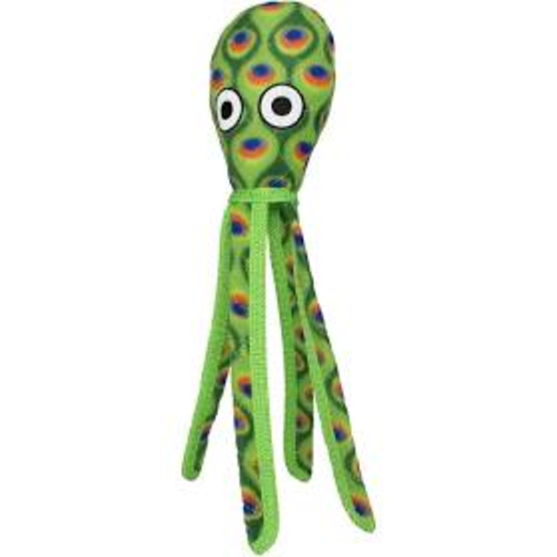 Tuffy Ocean Creature Squid Dog Toy in Green