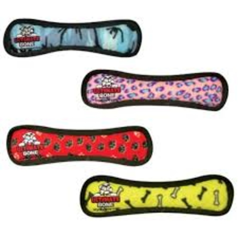 Tuffy Ultimate Bone Dog Toy|Red|Blue|Yellow|Pink