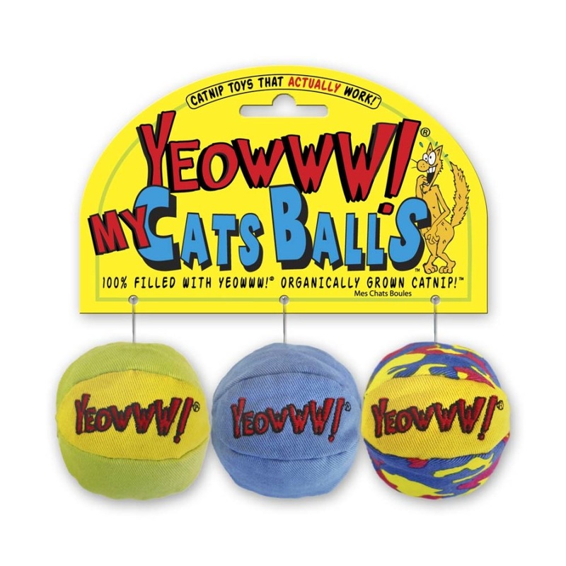 Yeowww! Catnip My Cats Balls Cat Toy, 3 count