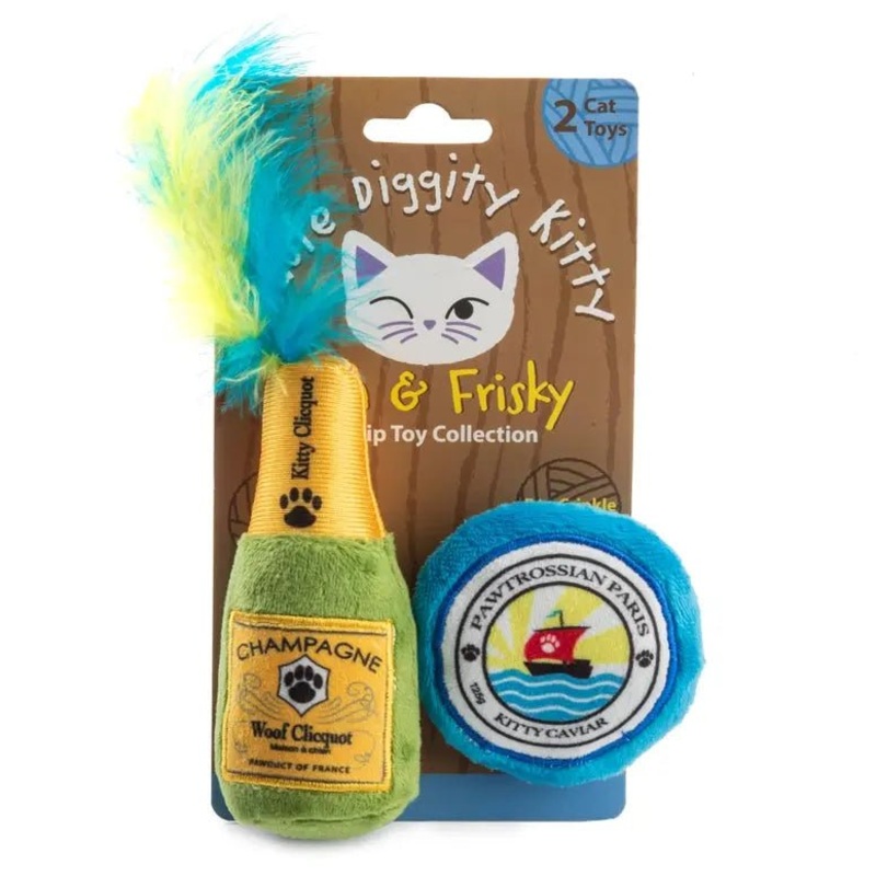Haute Diggity Dog Kitty Clicquot Bottle & Caviar Organic Catnip