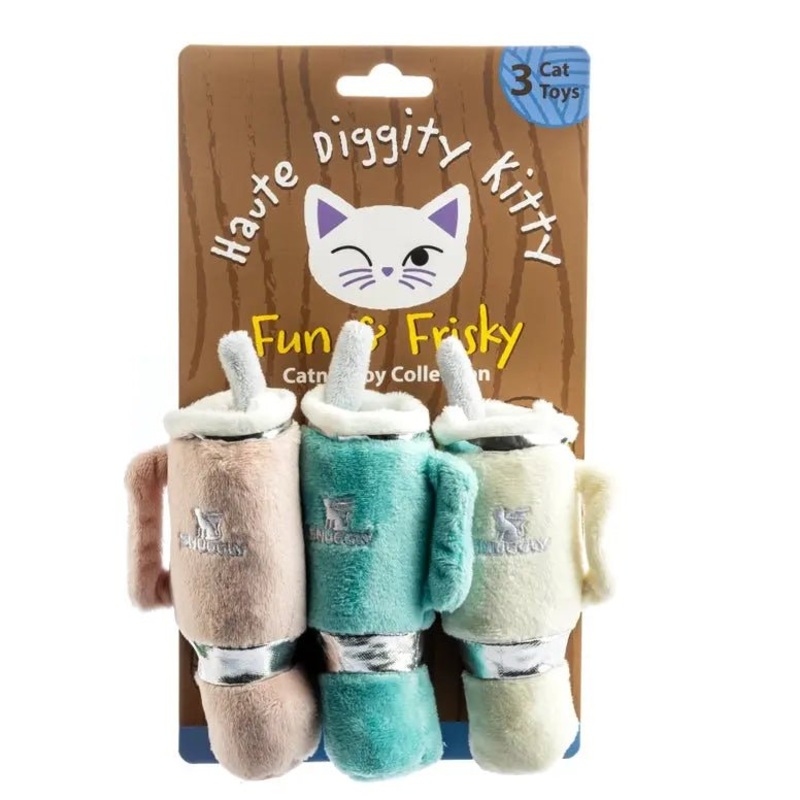 Haute Diggity Dog Snuggly Cup 3-Pack Organic Catnip Toys