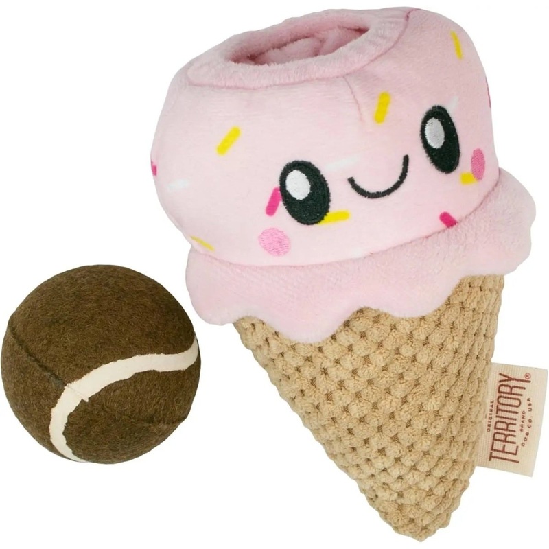 Territory 2 in 1 Plush Squeaker Removable Fetch Ball Dog Toy