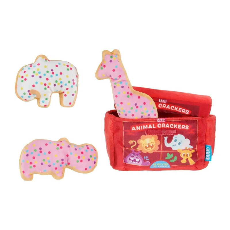BARK Animal Squeakers Snacks Plush Dog Toy