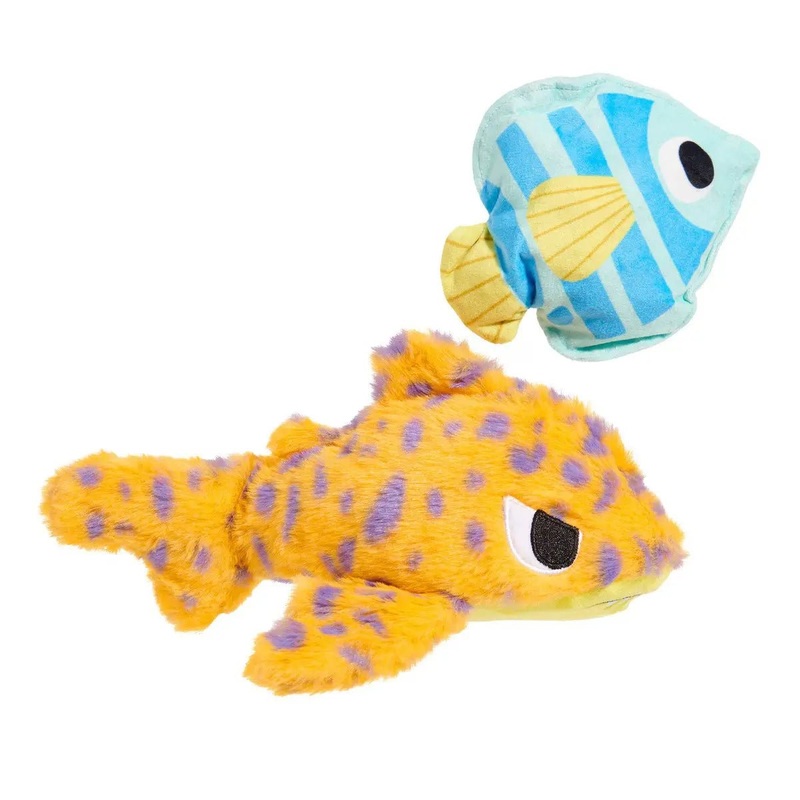 BARK Leopold Leopard Shark Multi-Part Squeaky Plush Dog Toy