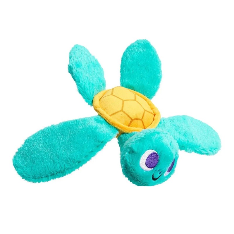 BARK Stevie Sea Turtle Crinkly Squeaky Plush Dog Toy