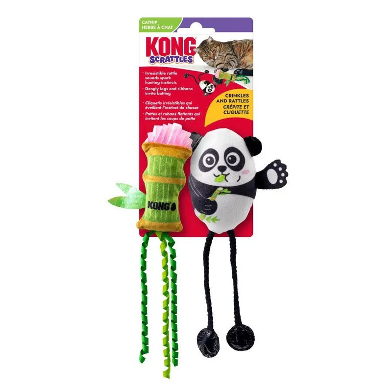 KONG Scrattles Cat Toy 2 pk|Panda|Chicken