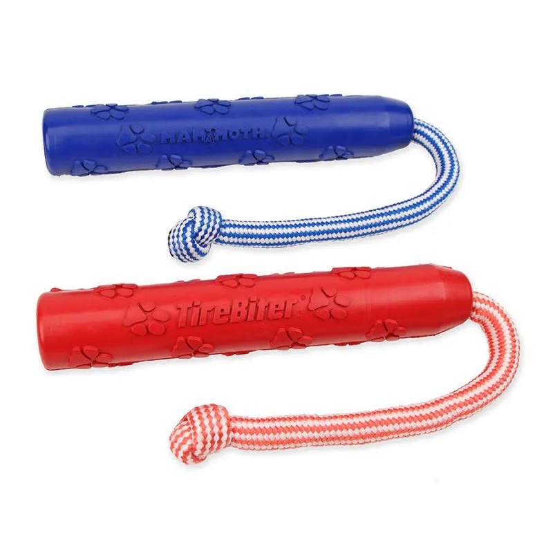 Mammoth Pet Products TireBiter Advanced Color Retriever w/Poly Rope Dog Toy 11 in