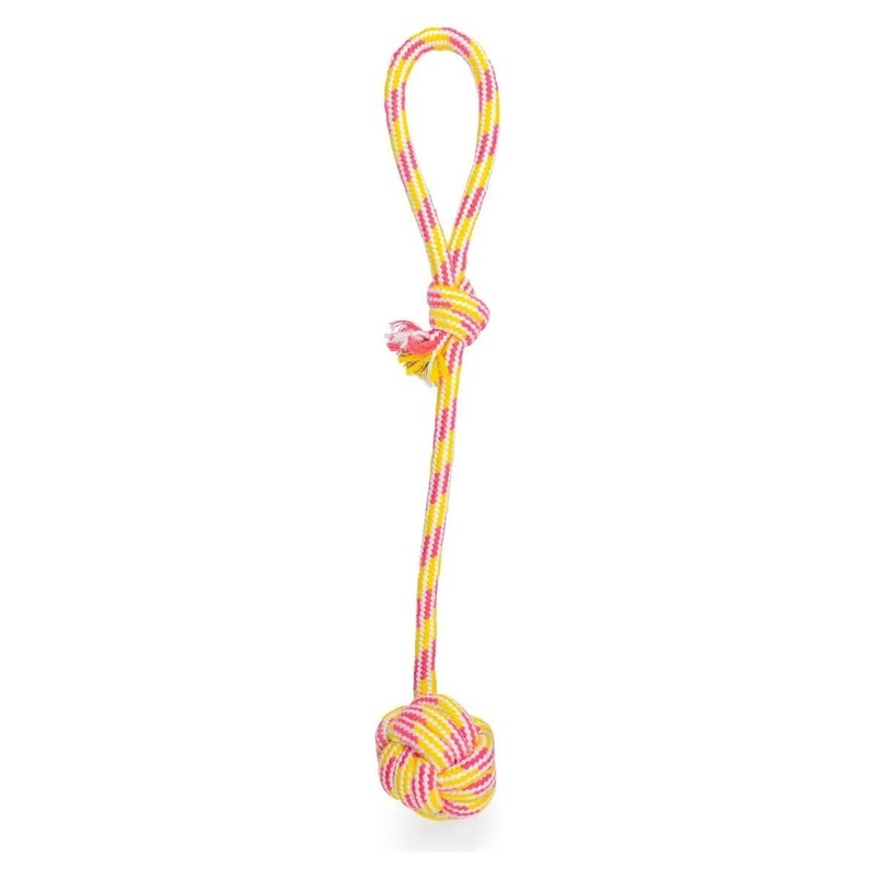 ThoozyPet Ball Tug Rope Dog Toy with Handle 17