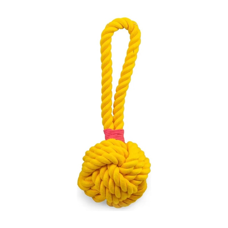 ThoozyPet Ball Tug Rope Dog Toy with Handle