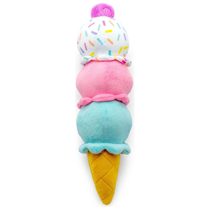 ThoozyPet Birthday 3-Scoop Ice Cream Cone Plush Dog Toy 12