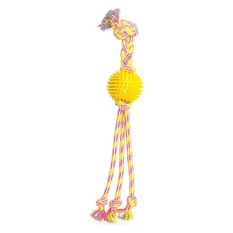 ThoozyPet Squid Tails Tug Rope Dog Toy with TPR Spike Ball 22