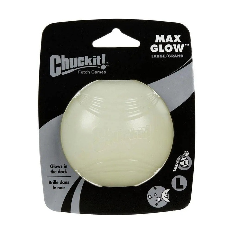 Chuckit! Max Glow Ball Dog Toys Glow White Color
