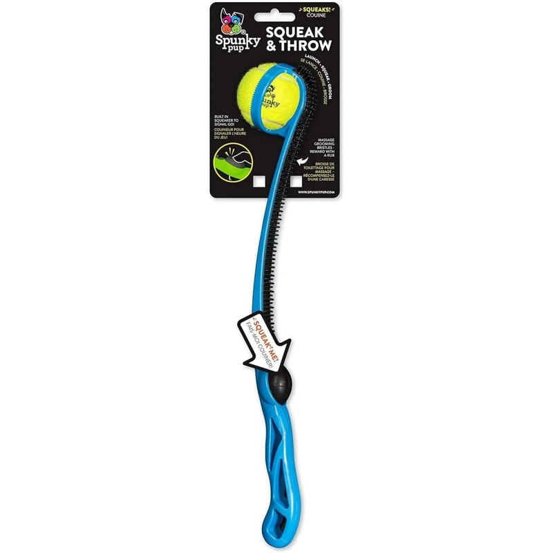 Spunky pup Squeak & Throw Ball Launcher for Dogs