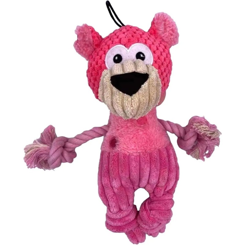 Steel Dog Polka Dot Pals Plush Dog Toy with Knotted Rope