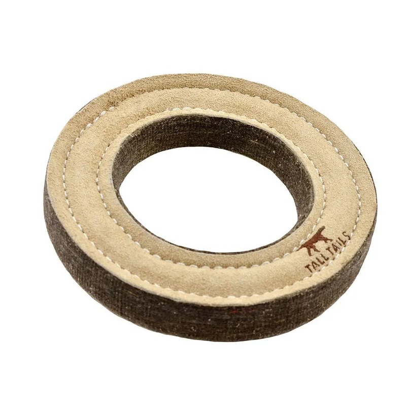 Tall Tails Natural Leather Ring Toy, 7