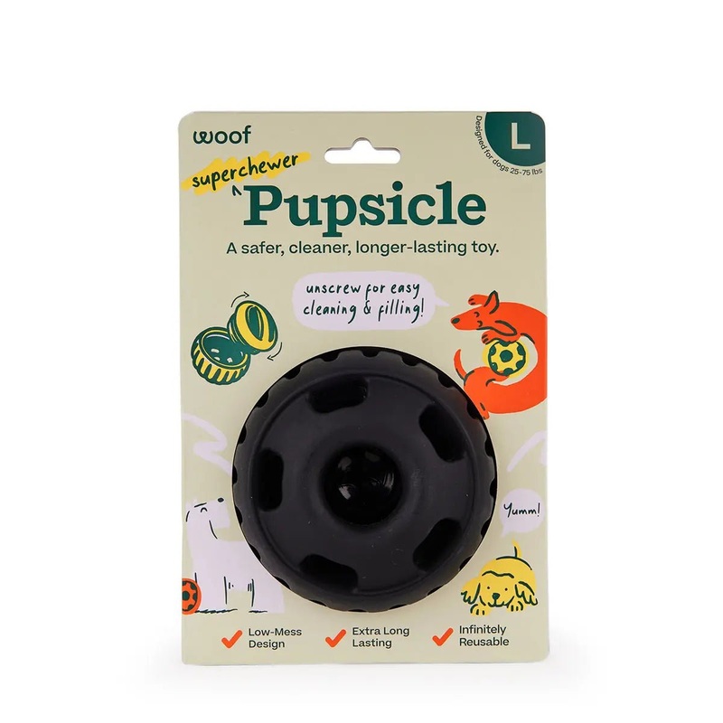 Woof Pet Pupsicle Power Chewer Refillable Dog Treat Dispenser Toy