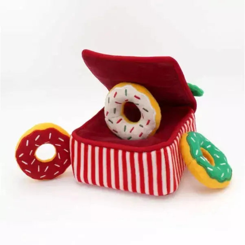 Zippy Paws Holiday Burrow Donutz Box Dog Toys