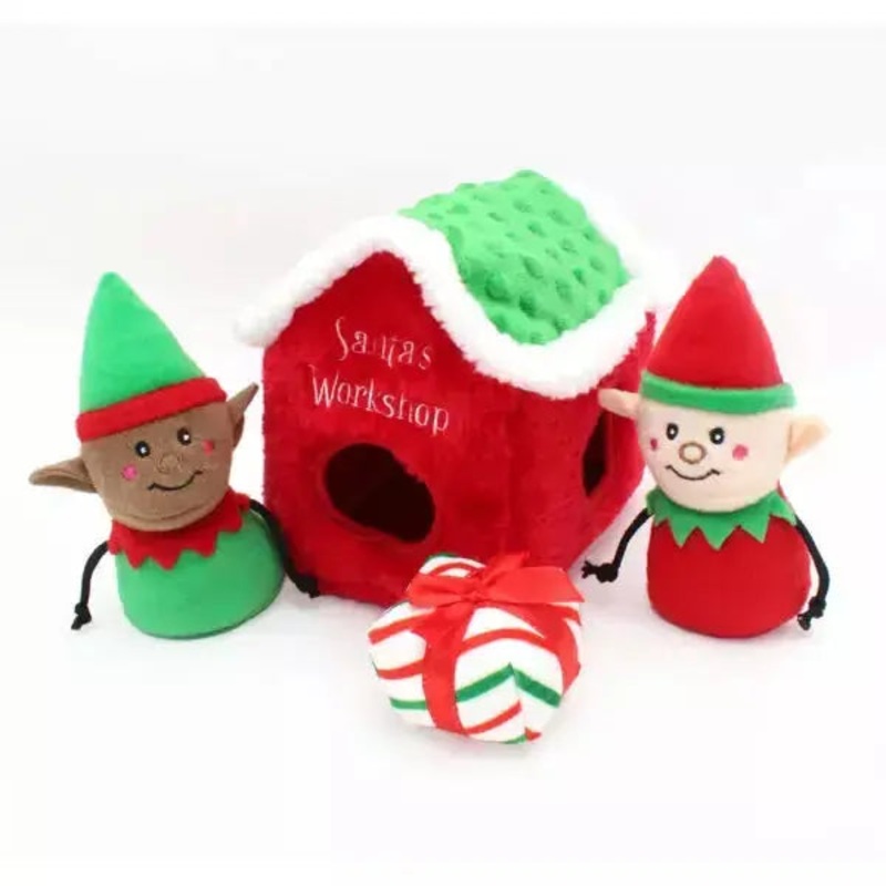 Zippy Paws Holiday Burrow Santa’s Workshop Dog Toys