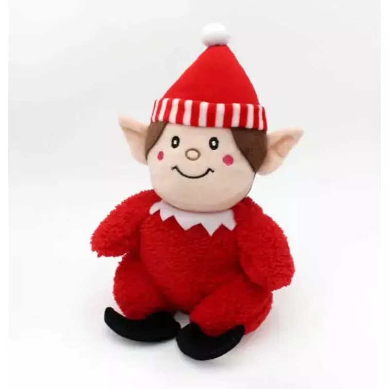 ZippyPaws Holiday Cheeky Chumz Red Elf Dog Toys