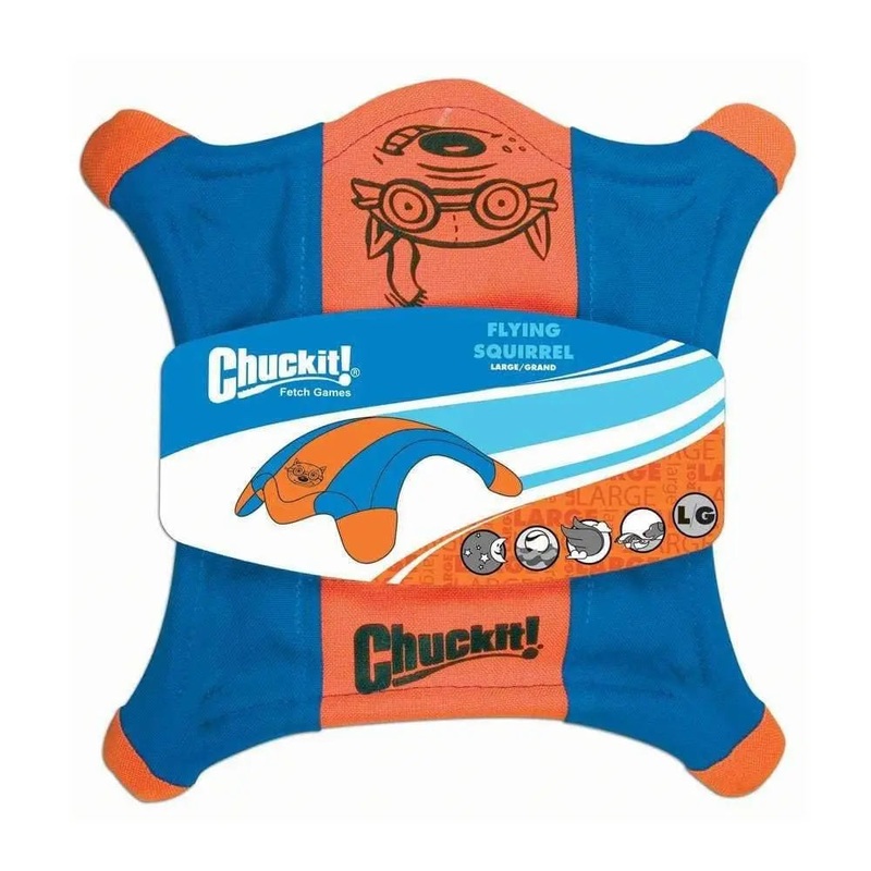 Chuckit! Flying Squirrel Dog Toys Orange/Blue Color