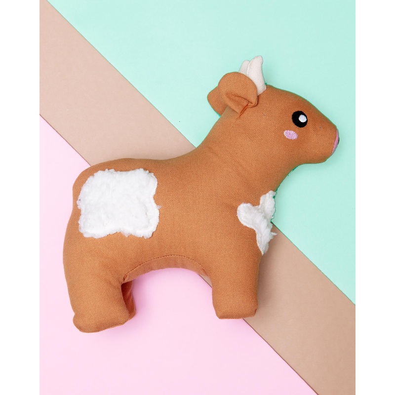 Cotton Cuddler Cow Squeaky Plush Dog Toy (FINAL SALE)