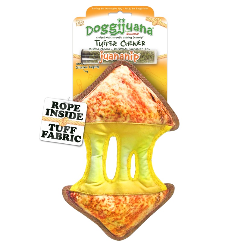 Doggijuana Tuffer Chewer Grilled Cheese Dog Toy