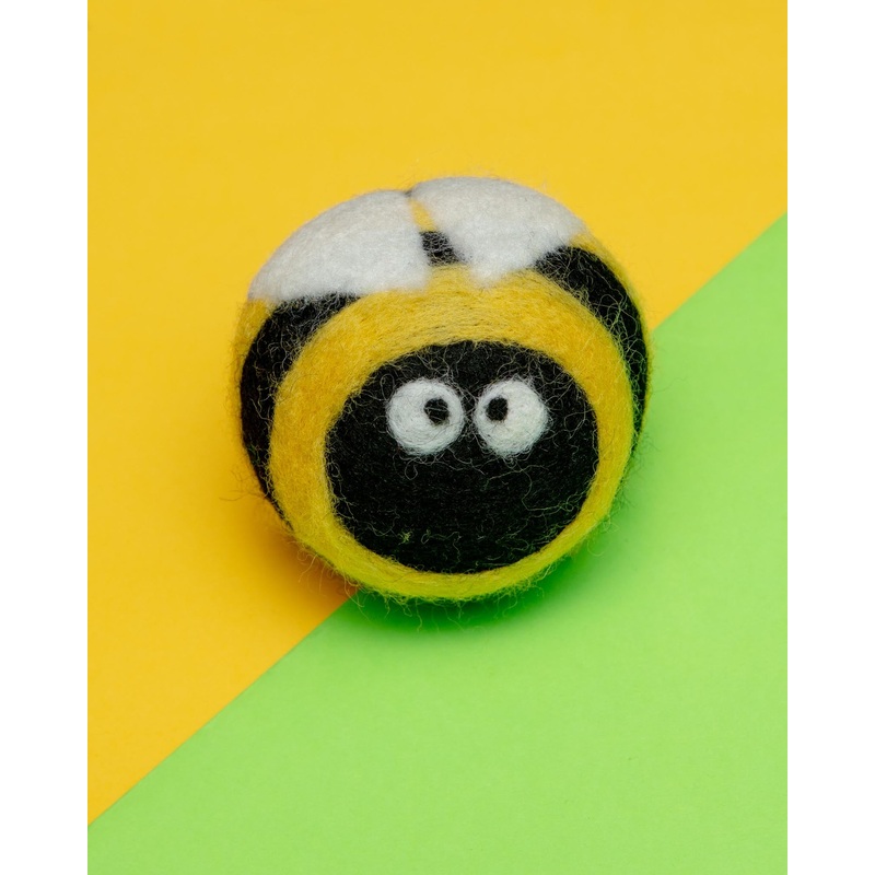 Wool Dog Toy in Busy Bee