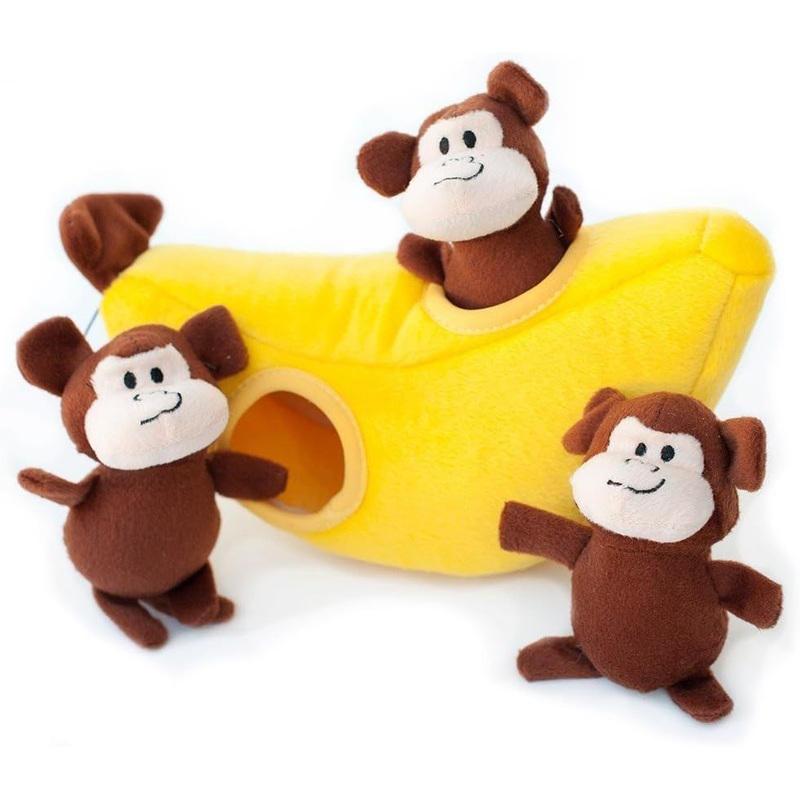 ZippyPaws Interactive Plush Dog Puzzle Toy – Fun Banana!