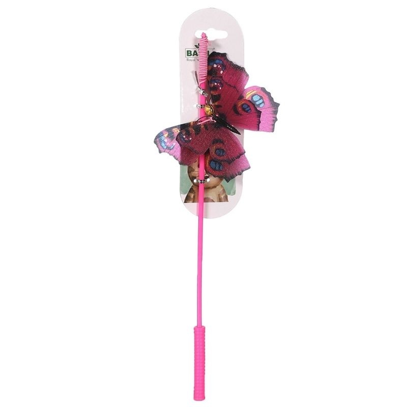 Basil Cat Toys – Cat Teaser Stick with Butterfly and Bell