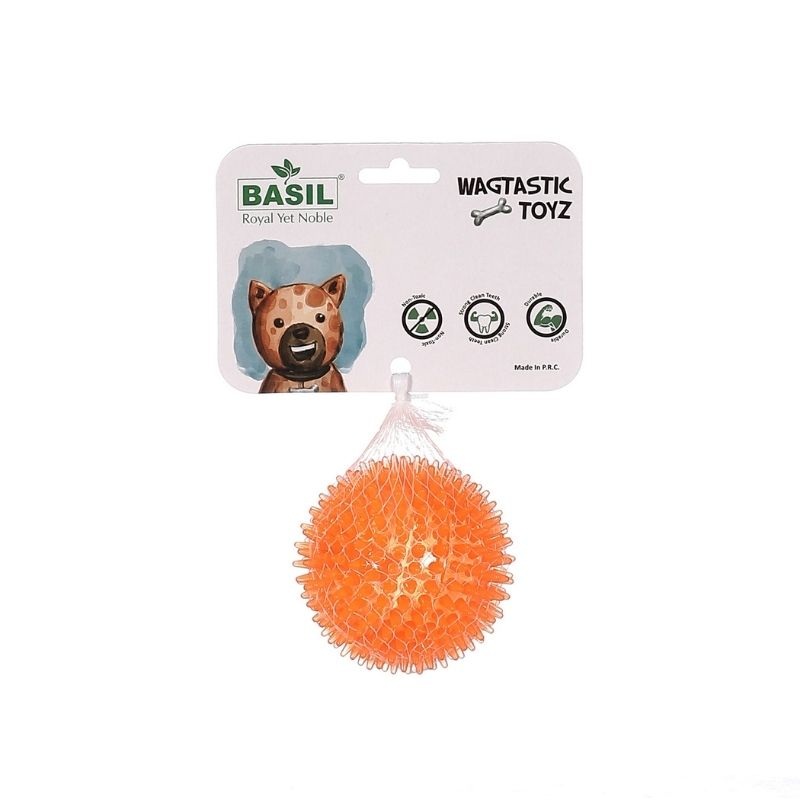 Basil Dog Toys – Spike Squeaky Ball – Assorted