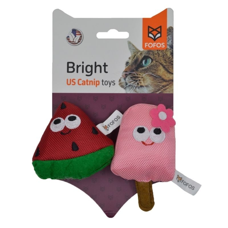 FOFOS Cat Toys for Summer – Watermelon with Popsicle