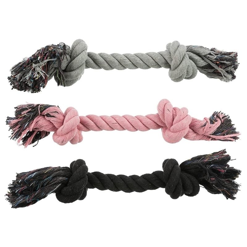 Trixie Dog Toys – Playing Rope in assorted Colours (Pink/Grey/Black) – Pack of 1