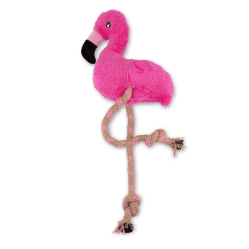 Becopets Dog Toys – Soft Hemp Rope Toys – Flamingo