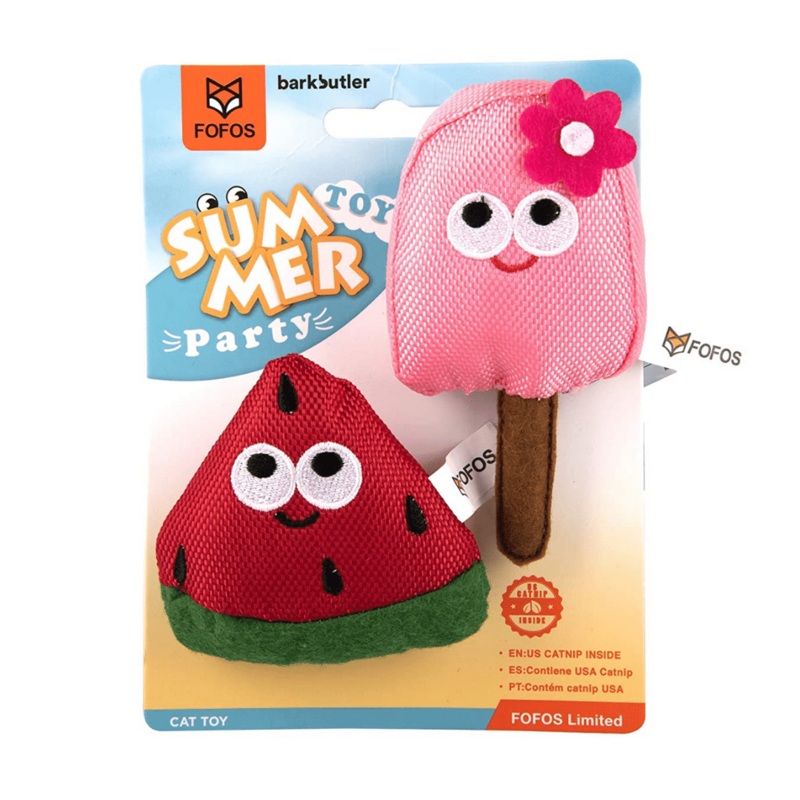 FOFOS Cat Toy – Organic Catnip Scratch Toy Watermelon with Popsicle