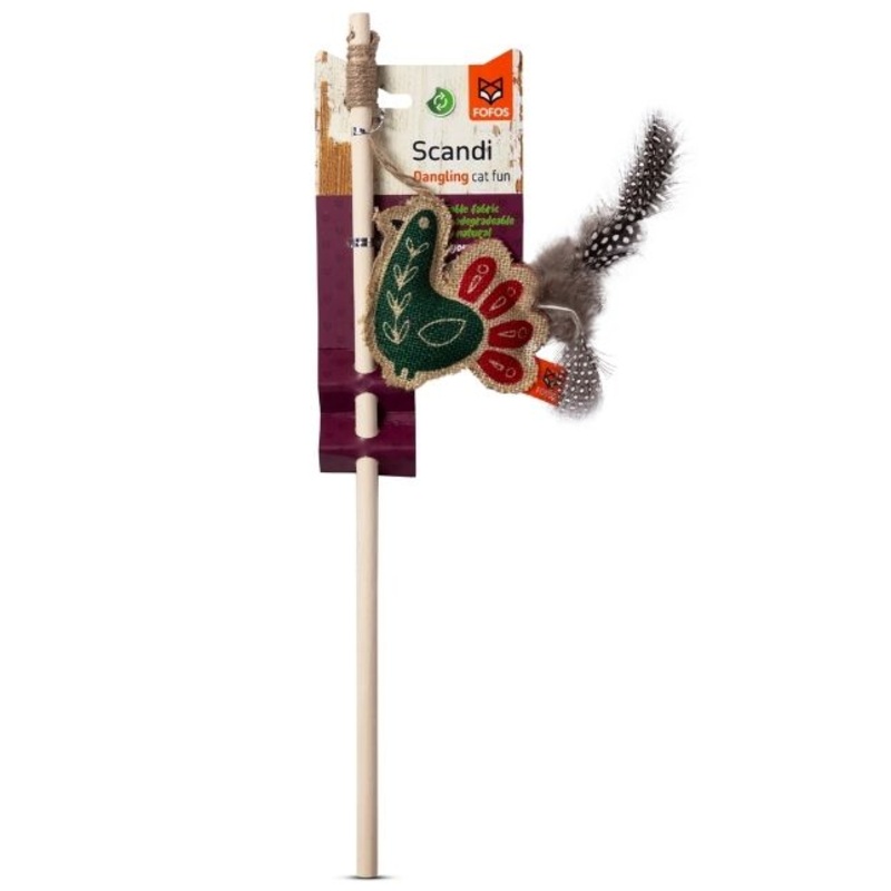 FOFOS Cat Toy – Scandi Peacock Wand/Teaser