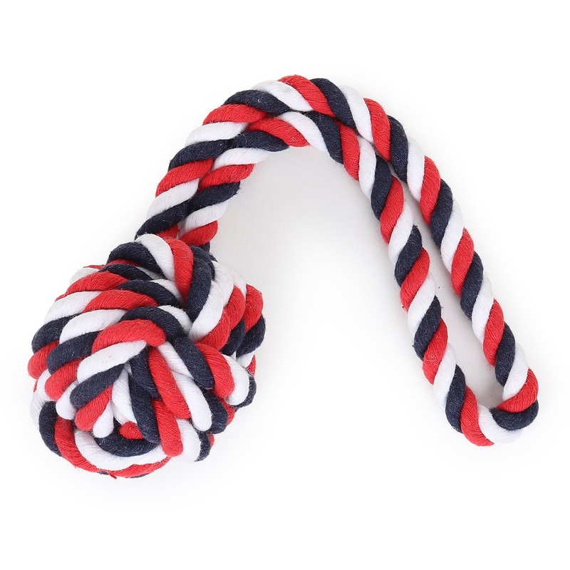 ZL Cotton Ball with Handle Rope Toy – Medium