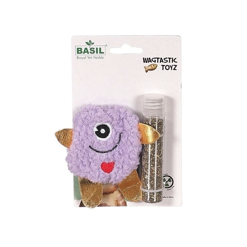 Basil Cat Toys – Cat Plush Toy with Catnip (Purple)