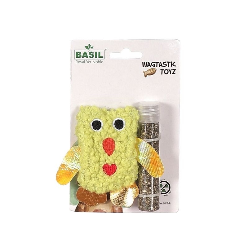 Basil Cat Toys – Cat Plush Toy with Catnip (Yellow)