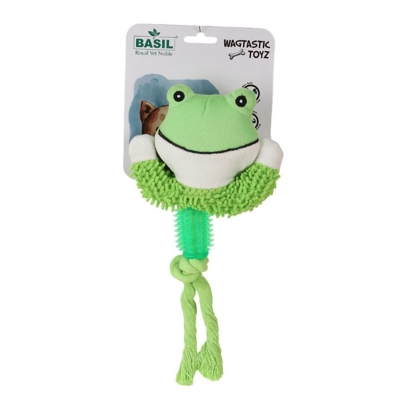 Basil Dog Toys – Squeaky Frog Face