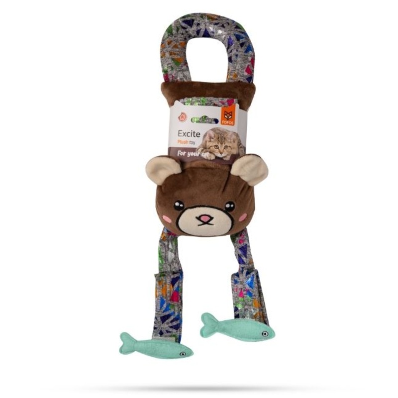 FOFOs Cat Toys – Door Hanger Bear Toy for Cats, Brown