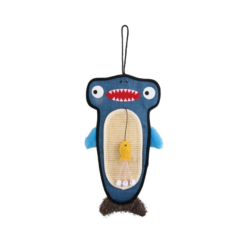 GiGwi Cat Toys – Cat Scratcher with Catnip – Alligator (Blue)
