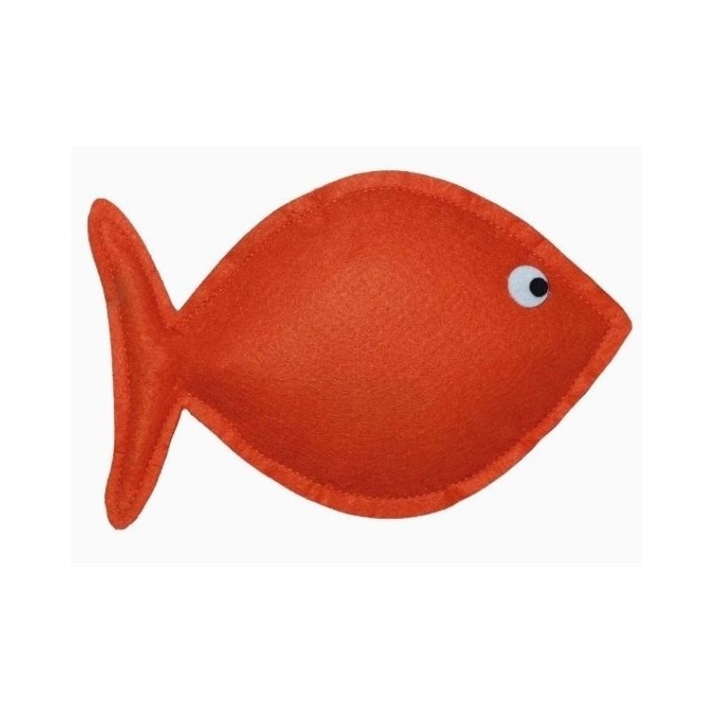 Hriku Cat Toys – Fish Toy with Catnip (Orange)