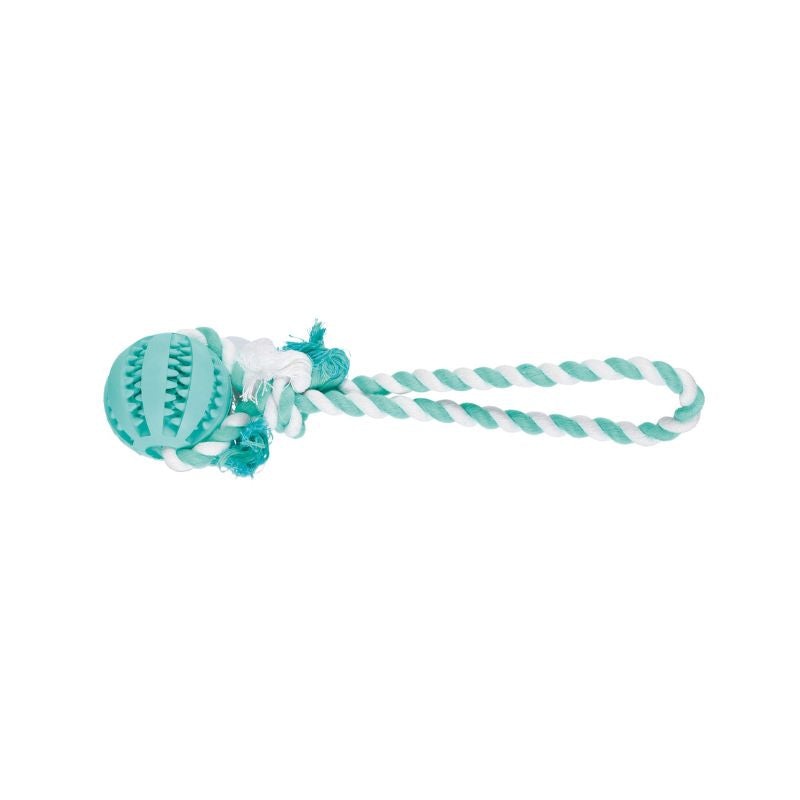 Trixie Dog Toys – Denta Fun Playing Rope with Ball (Mint Flavor)