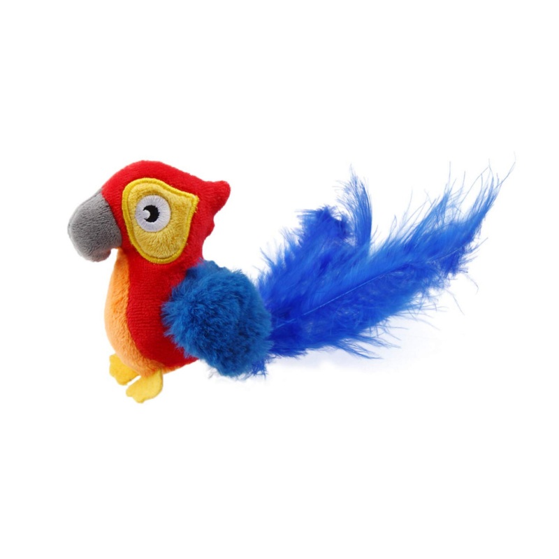 GiGwi Cat Toys – Red Parrot ‘Melody Chaser’ w/motion activated sound chip